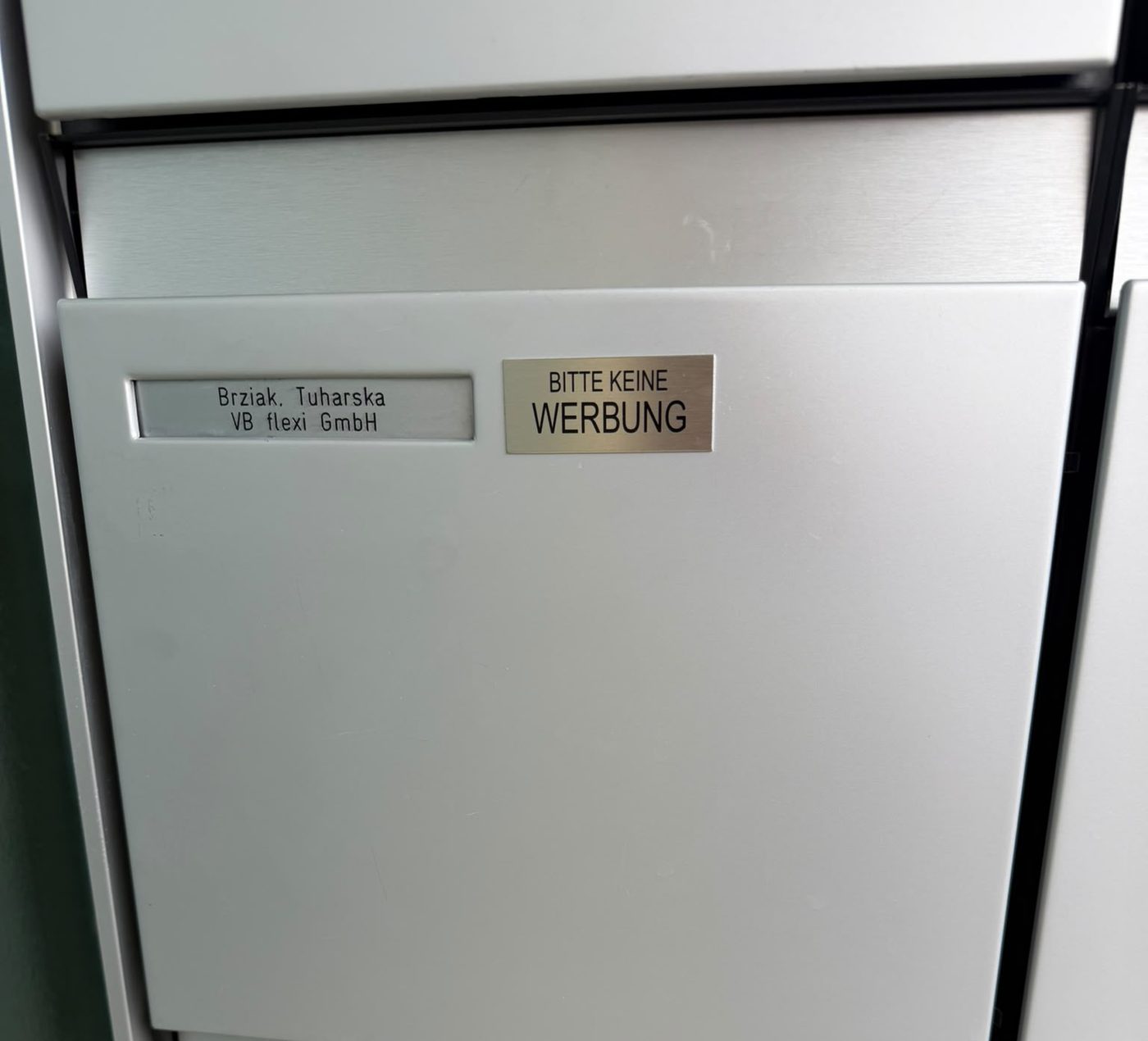 Briefkasten von VB flexi, in dem Schlüssel und Mietvertrag bereitliegen